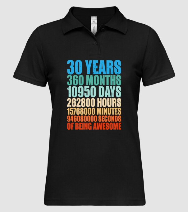30 years of being awesome model negru pe tricou