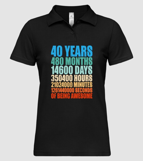 40 years of being awesome model negru pe tricou