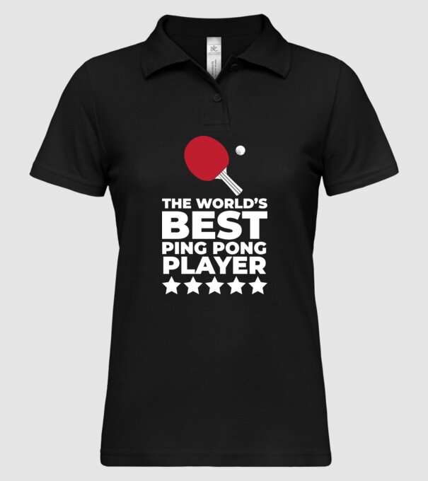 Cel mai bun jucător ping-pong engleză model negru pe tricou