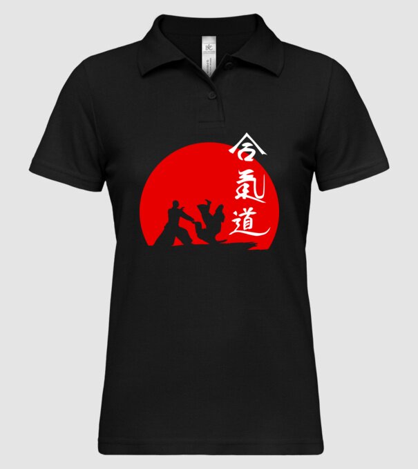 Aikido model negru pe tricou