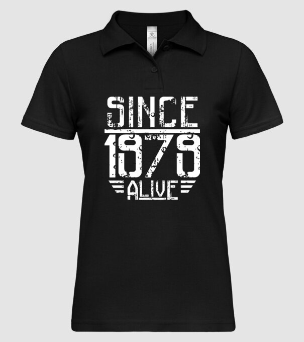 Alive since 1979 model negru pe tricou