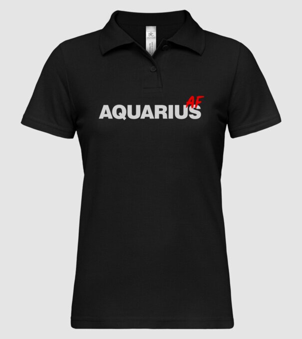 AQUARIUS as fuck model negru pe tricou