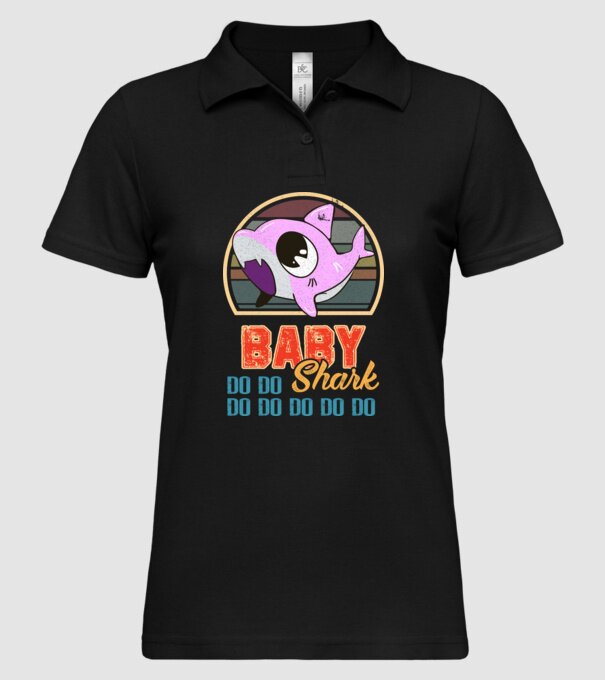 BabyGIRL shark model negru pe tricou