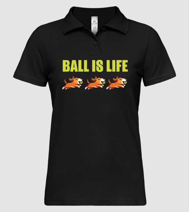 Ball is life model negru pe tricou