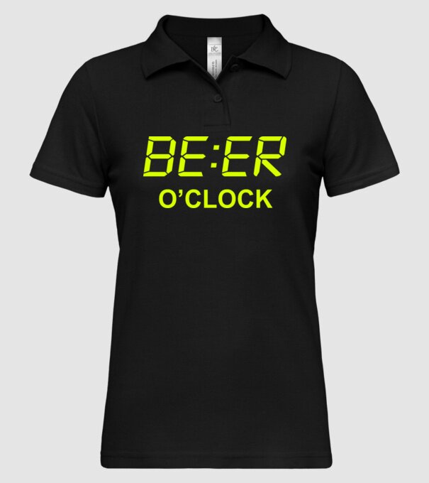 'Beer o'' clock' model negru pe tricou