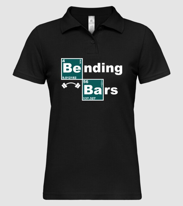 Bending bars model negru pe tricou
