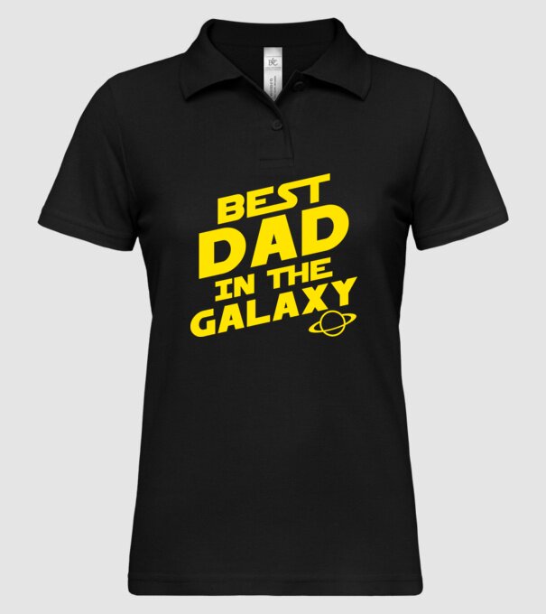 Best dad in the galaxy model negru pe tricou