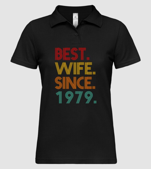 best wife since 1979 retro model negru pe tricou