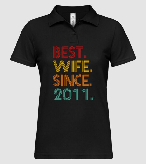 best wife since 2011 retro model negru pe tricou