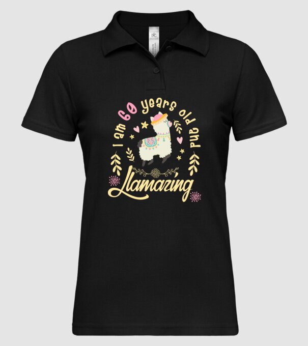 Birthday Llamazing 60 years old model negru pe tricou