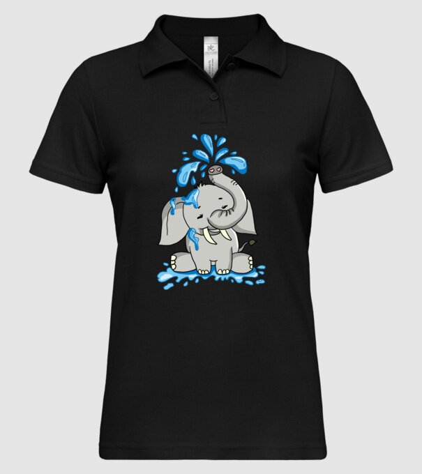 boldog elefánt model negru pe tricou