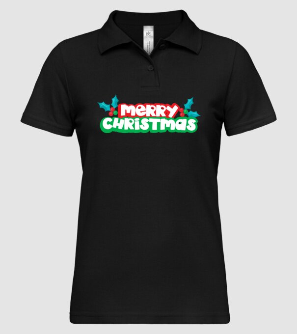 Text Crăciun Fericit model negru pe tricou