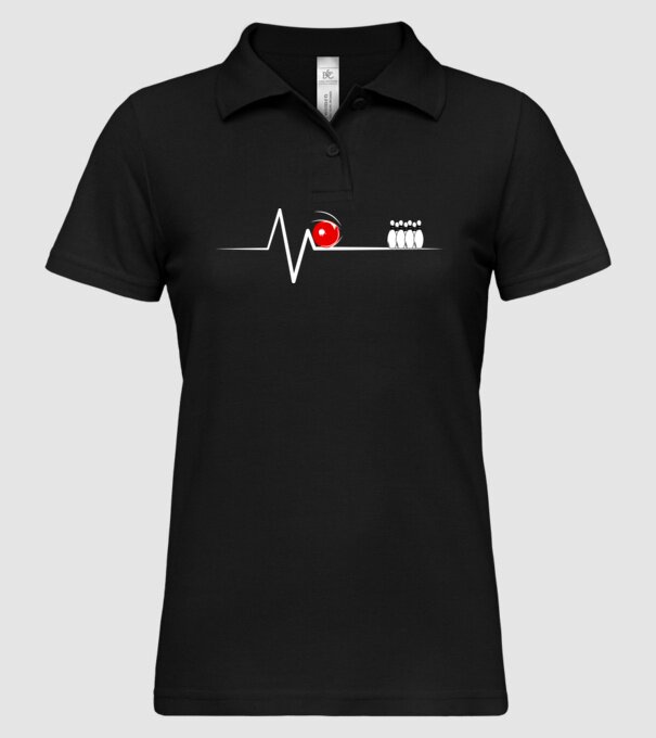 Bowling EKG model negru pe tricou