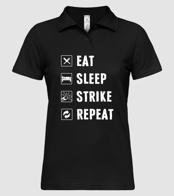 Bowling daily routine model negru pe tricou