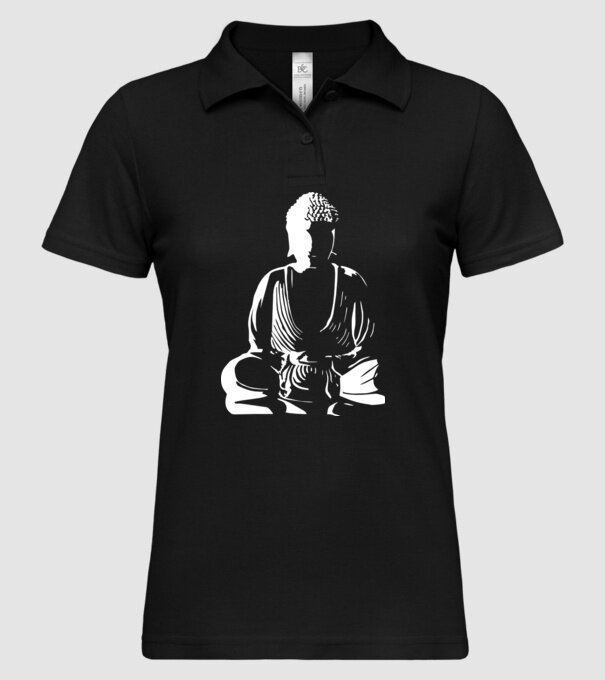 buddha silhouette model negru pe tricou