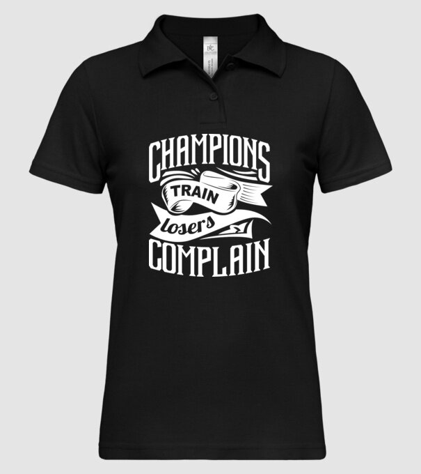 champions train model negru pe tricou