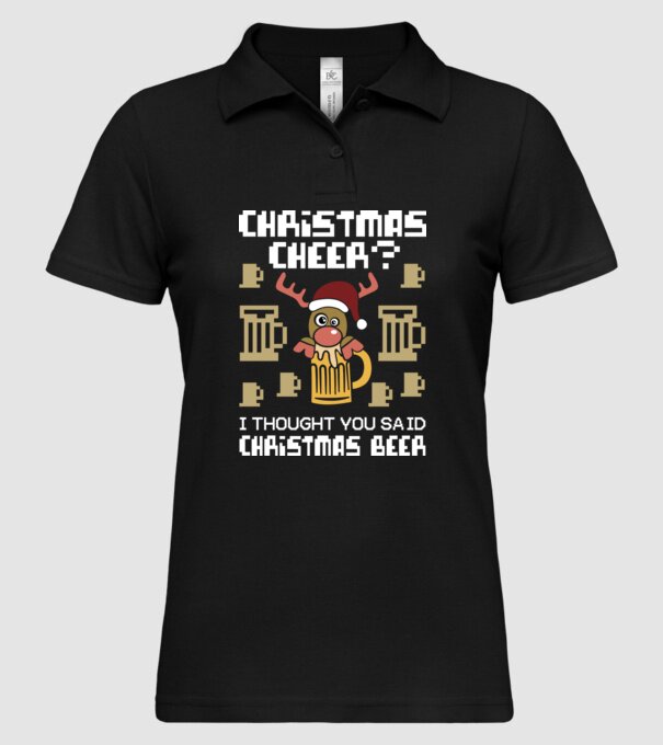Christmas beer pulovăr urât model negru pe tricou