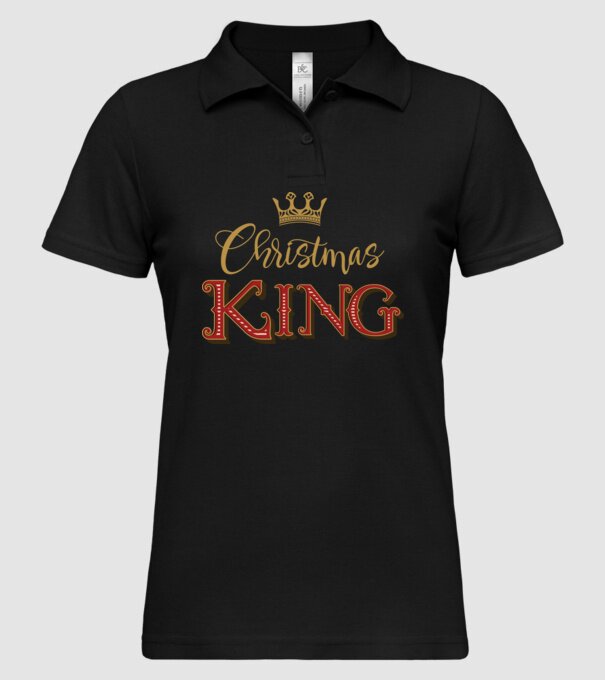Christmas King model negru pe tricou