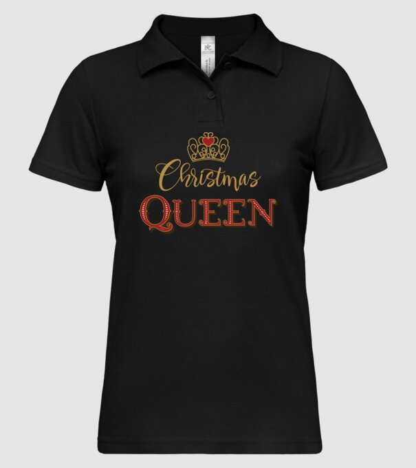 Christmas Queen model negru pe tricou
