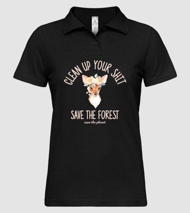 Clean up your shit model negru pe tricou