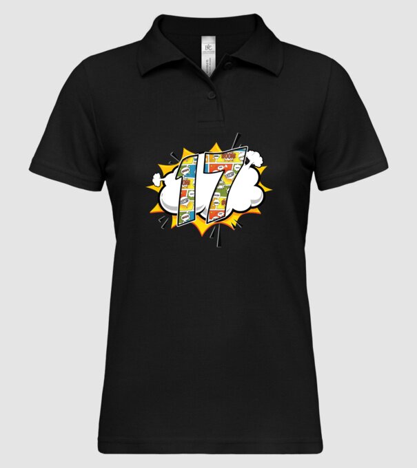 Birthday Comic Number 17 model negru pe tricou