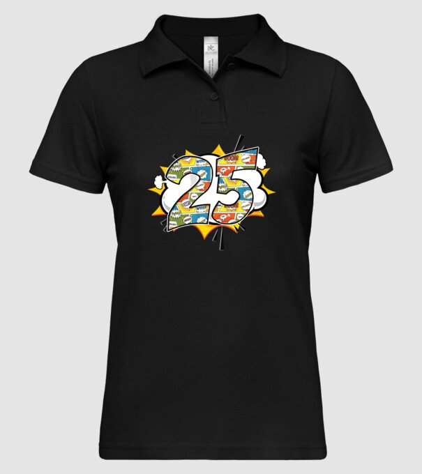 Birthday Comic Number 25 model negru pe tricou