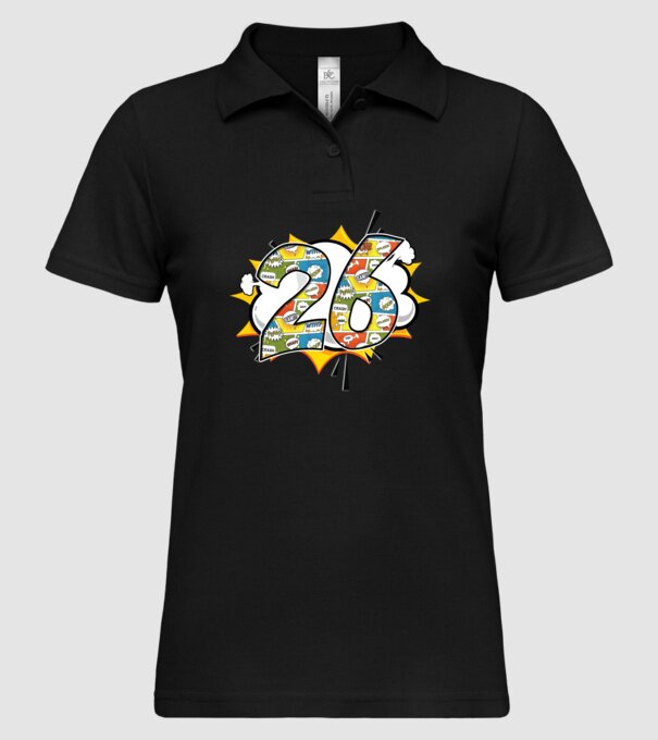 Birthday Comic Number 26 model negru pe tricou
