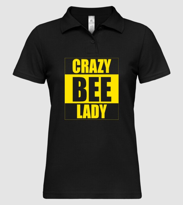 Crazy bee lady model negru pe tricou