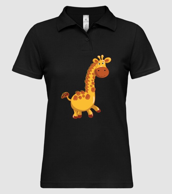 Cute giraffe model negru pe tricou