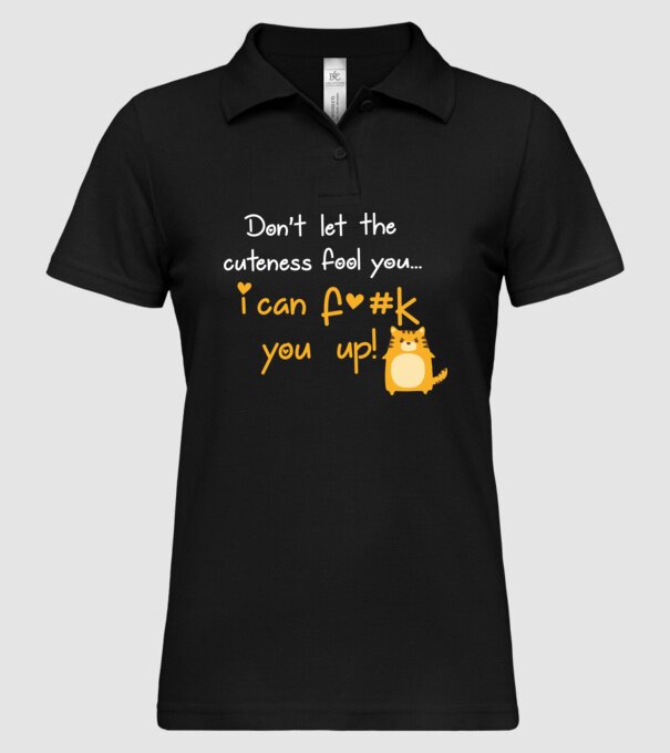 Cuteness model negru pe tricou