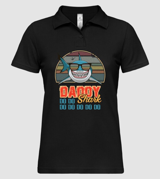 Daddy shark v2 model negru pe tricou