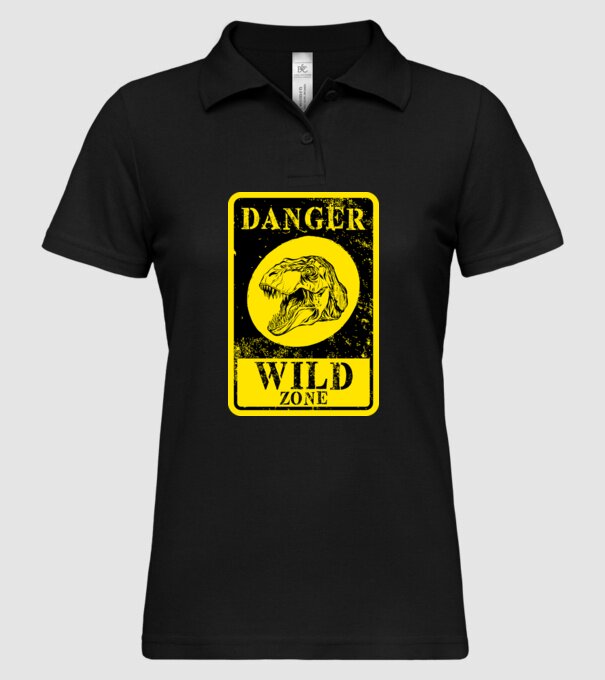 Danger wild zone model negru pe tricou