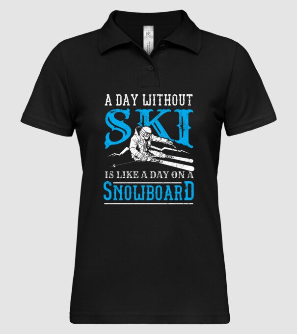 Day without SKI model negru pe tricou