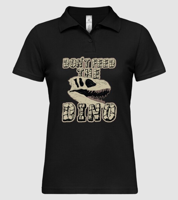 Dont feed the dino model negru pe tricou
