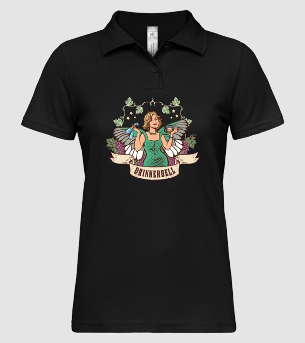 Drinkerbell model negru pe tricou