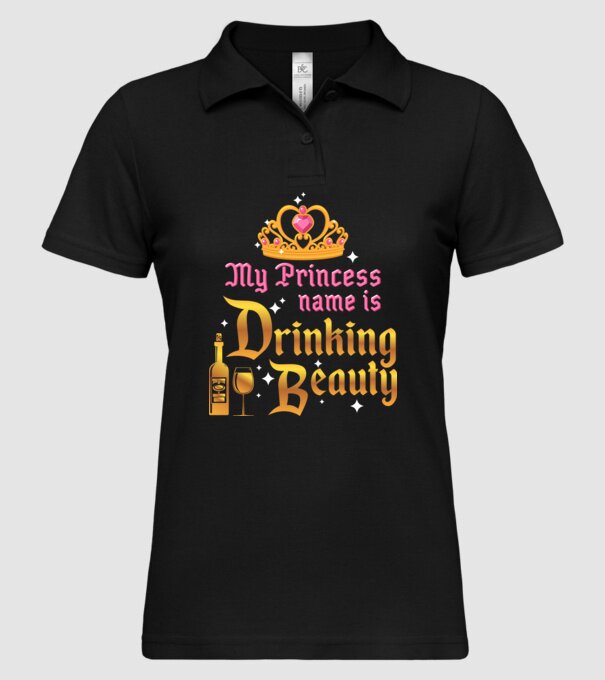Drinking beauty model negru pe tricou