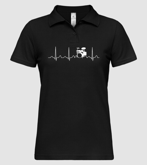 Drums heartbeat model negru pe tricou