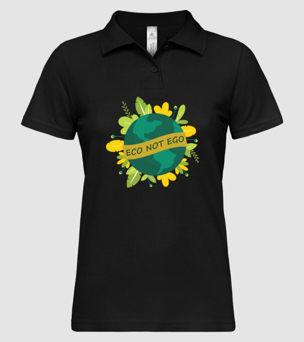 ECO NOT EGO model negru pe tricou