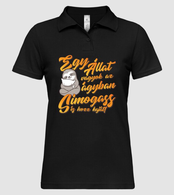 sunt un animal în pat, mângâie-mă și adu-mi mâncare! model negru pe tricou
