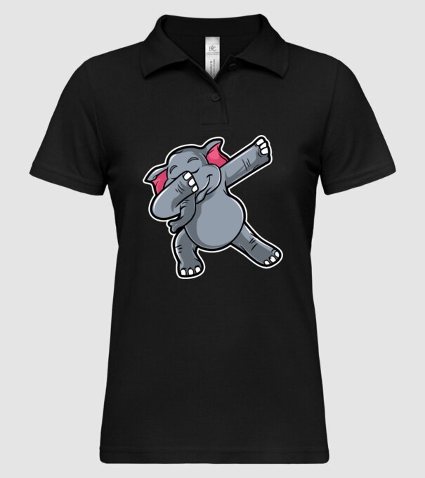Elefant DAB model negru pe tricou