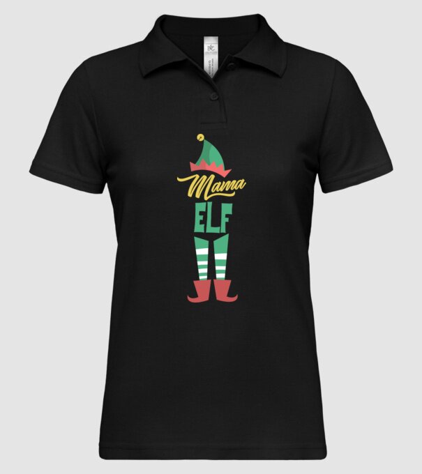 Elf family bunică model negru pe tricou