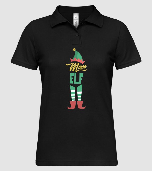 Elf family mom model negru pe tricou