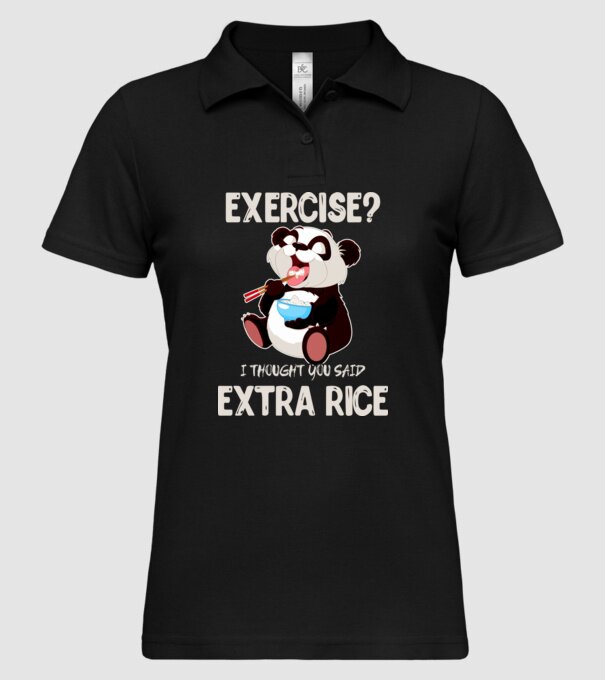 Exercise panda light model negru pe tricou