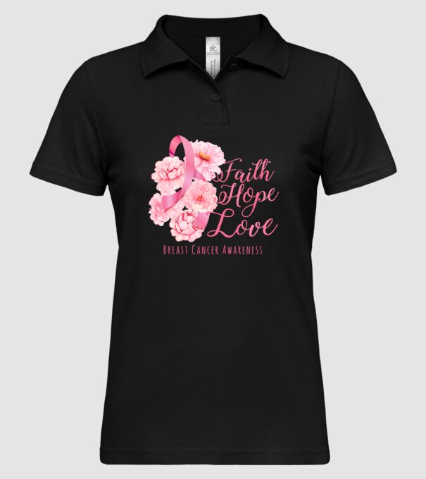 Faith hope love model negru pe tricou