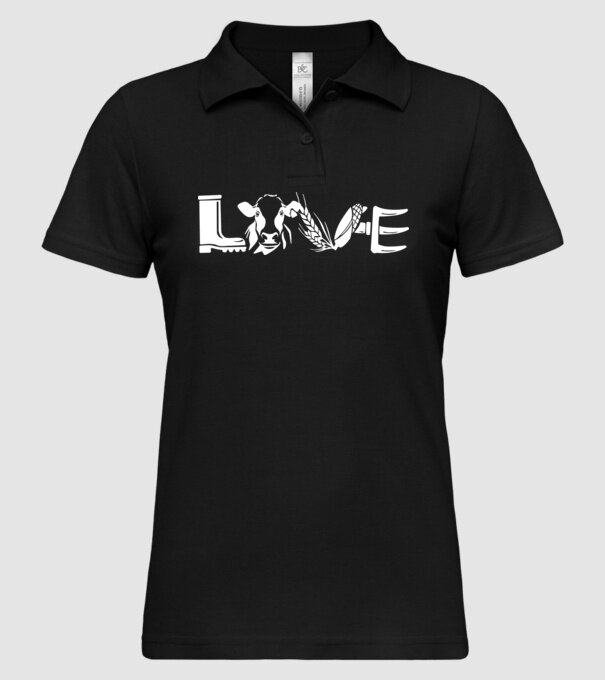 Farm love Cu tractor model negru pe tricou