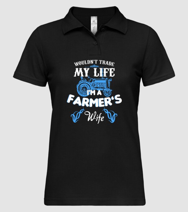 'Farmer''s wife' model negru pe tricou