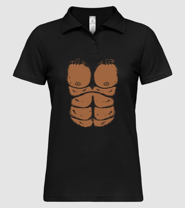Piept de gorilă carnaval model negru pe tricou