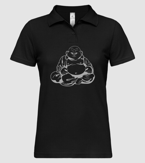 fat buddha model negru pe tricou