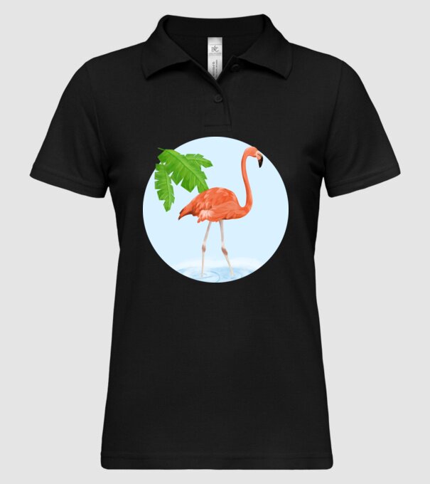 Flamingo model negru pe tricou