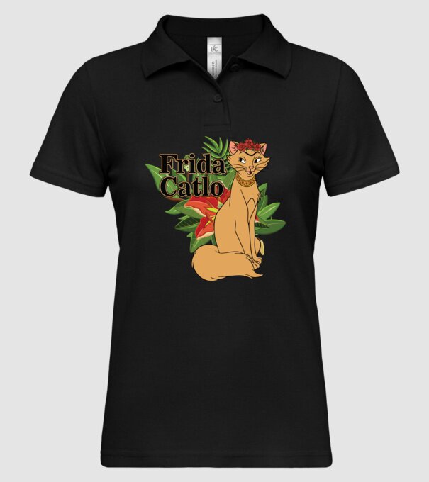 FridaCatlo model negru pe tricou